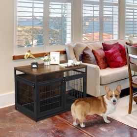37.4 "Furniture Dog Cage, Super Sturdy Dog Cage, Dog Crate for Small/Medium Dogs, Three door and Three lock, Anti-chew Features, Pet Crate furniture
