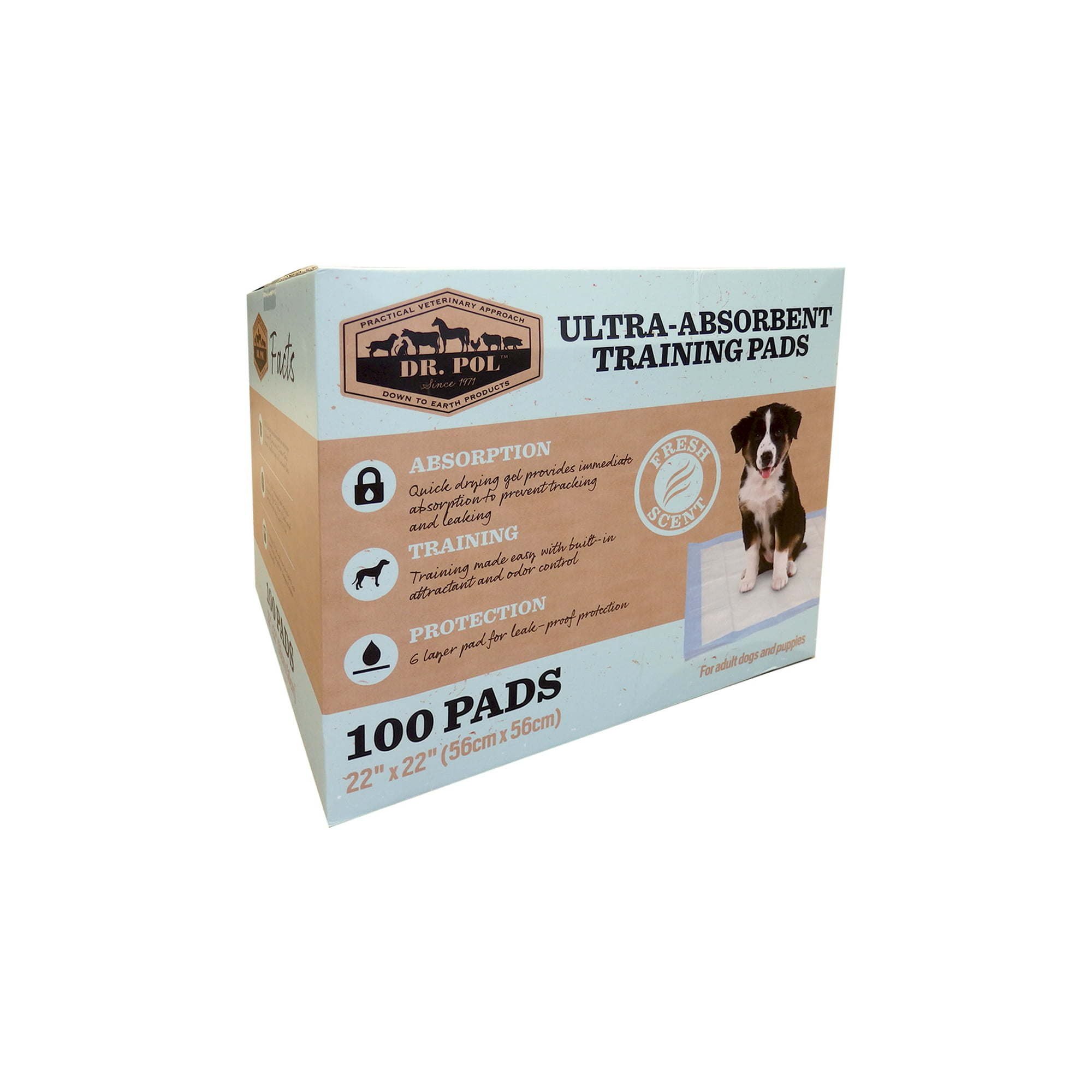 Dr. Pol Ultra-Absorbent Fresh Scent Training Pads - 100 Count - 22x22 Dr. Pol Ultra-Absorbent Fresh Scent Training Pads - 100 Count - 22x22