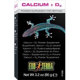 Exo (Option: Terra Calcium + D3 Powder Supplement for Reptiles  3.2 oz (90 g))