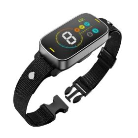 Colour Screen Rechargeable Dog Training Device Bark Collar (Color: black, type: Style A)